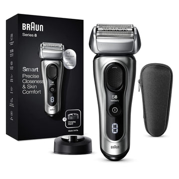 Braun Electric Razor For Men, Series 8 8417S Foil Shaver With Precision Beard Trimmer, Galvano Silver