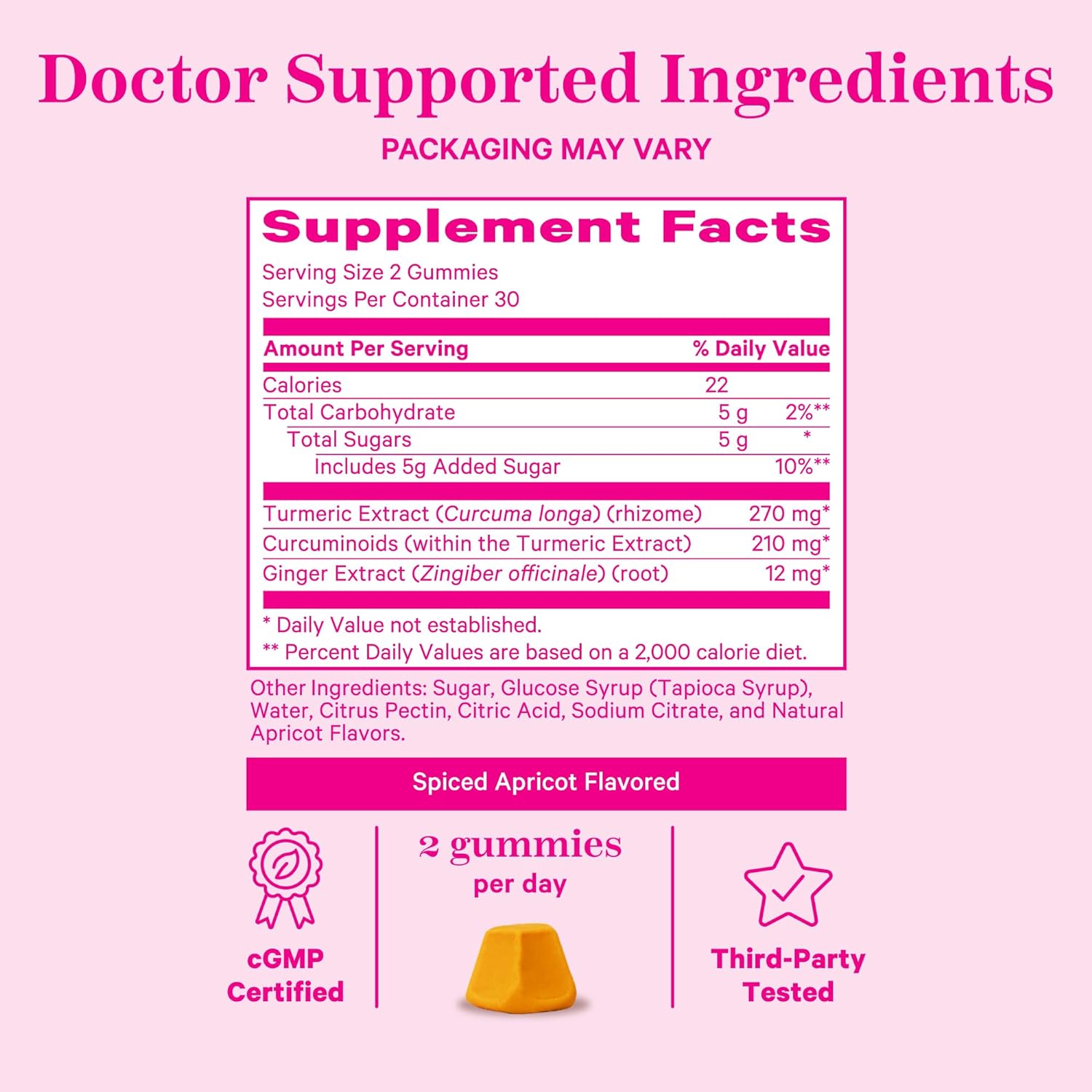 Pink Stork Bloat Gummies - Turmeric and Ginger for Digestion, Detox, Gas, Energy Support, and Immune Health - 60 Spiced Apricot Bloating Supplements : Health & Household