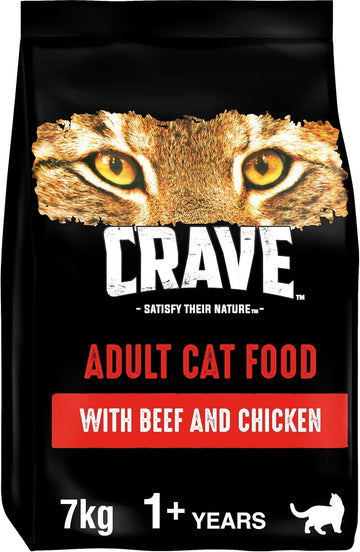 Crave Chicken & Beef 7 kg Bag, Premium Adult Cat Dry Food with high Protein, Grain-free?439477