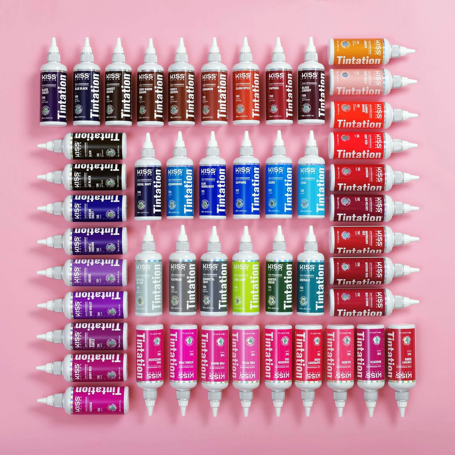 Red By Kiss Tintation Semi-Permanent Hair Color, Aloe Vera Water Based, Argan Oil, Olive Oil, Collagen & Keratin, Long-Lasting Color Dye (Pink Petal, 2 Pk, 5 Fl Oz) : Beauty & Personal Care