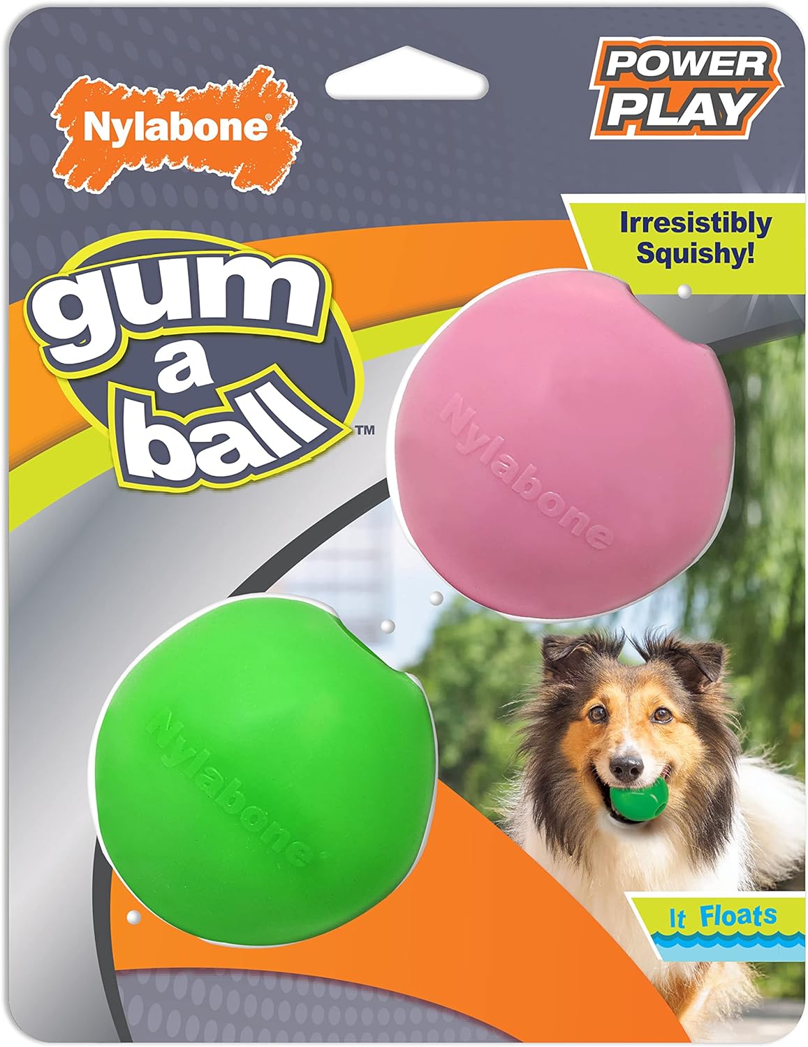 Nylabone Power Play Gum-A-Ball Toy For Dogs One Size (2 Count)