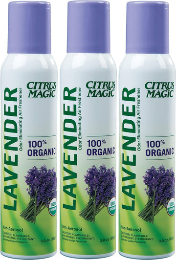 Citrus Magic Organic Natural Odor Eliminating Air Freshener Spray, Lavender Eucalyptus, 3-Ounce, Pack of 3