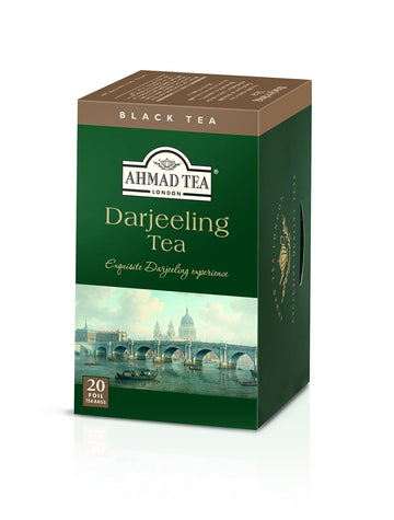 Ahmad Tea Black Tea, Darjeeling Teabags, 20 Ct (Pack Of 6) - Caffeinated & Sugar-Free