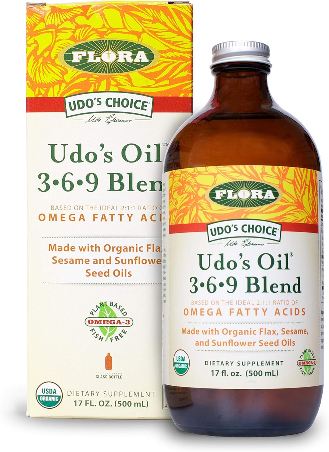Flora - Udo's Choice Omega 369 Oil Blend, Made with Organic Flax, Sesa