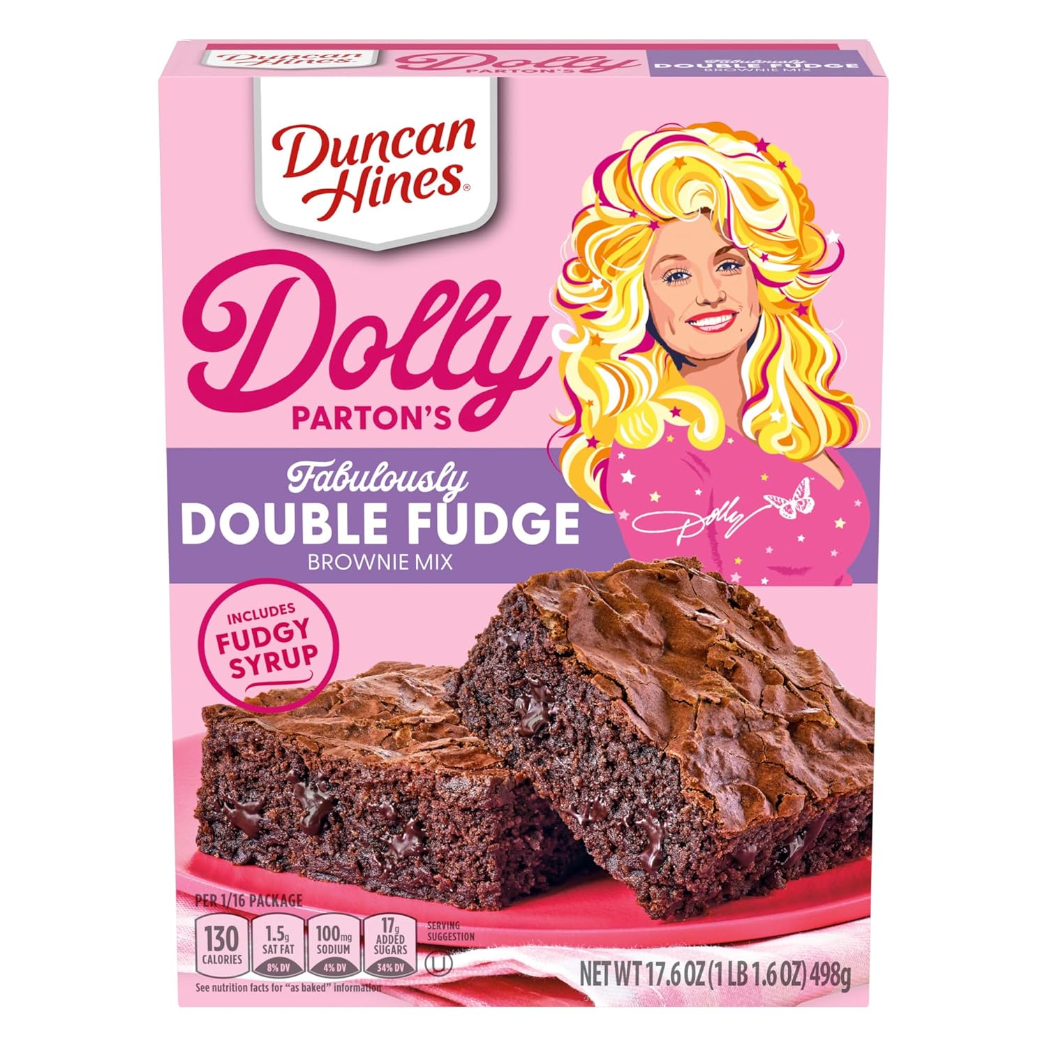 Duncan Hines Dolly Parton'S Fabulously Double Fudge Brownie Mix, 17.6 Oz