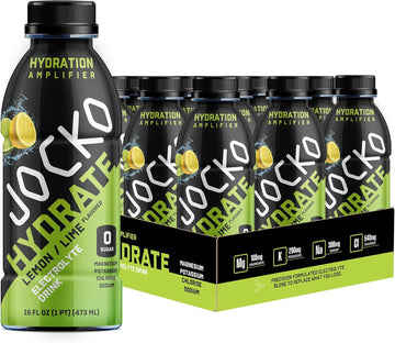 Jocko Fuel Hydrate Electrolyte Drinks - Sports Drink Hydration Amplifier, Thirst Quencher - Scientifically Formulated Electrolyte Blend Lemon-Lime 16 Oz (12 Pack)