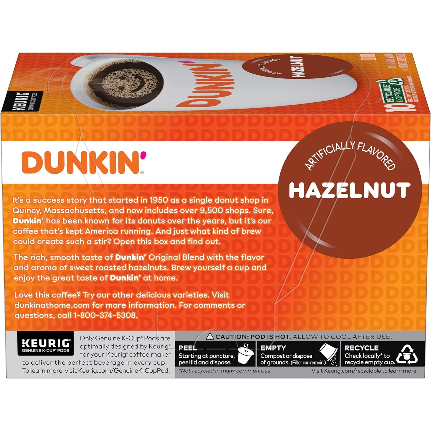 Dunkin' Hazelnut Flavored Coffee, 60 Keurig K-Cup Pods : Grocery & Gourmet Food