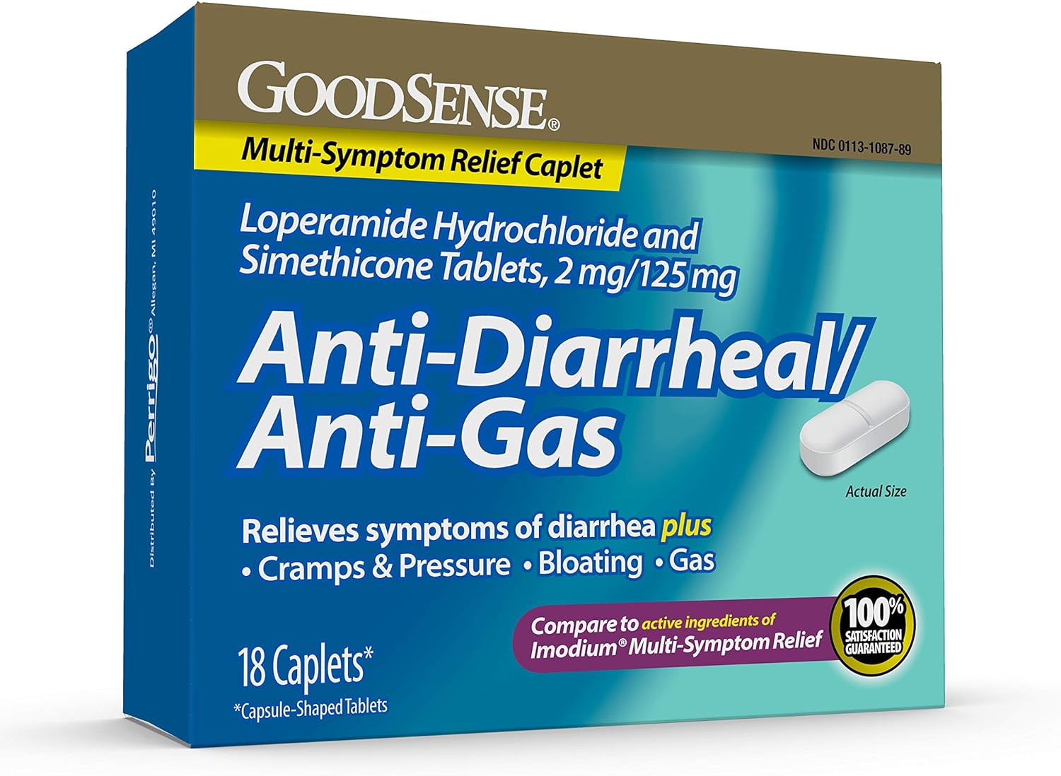 Goodsense Loperamide Hydrochloride And Simethicone Tablets, 2 Mg/125 Mg, Anti-Diarrheal And Anti-Gas