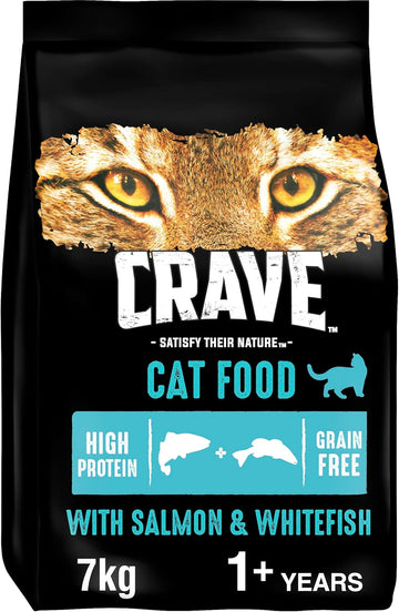 Crave Dry Cat Food - High Protein and Grain-Free Cat Food with Salmon and WhiteFish, 7 kg (Pack of 1)?436180