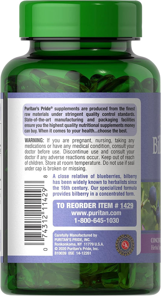 Puritan's Pride Bierry 1000 Mg Softgels, Twin Pack 180 Count (Pack of 2)