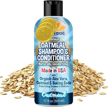 Bodhi Dog Oatmeal Shampoo & Conditioner | Naturally Deodorize Dogs, Cats & Pets With Organic Ingredients | Soothes And Moisturizes Dry, Itchy Skin | Vet Approved- Made In Usa (Oatmeal, 17Oz)