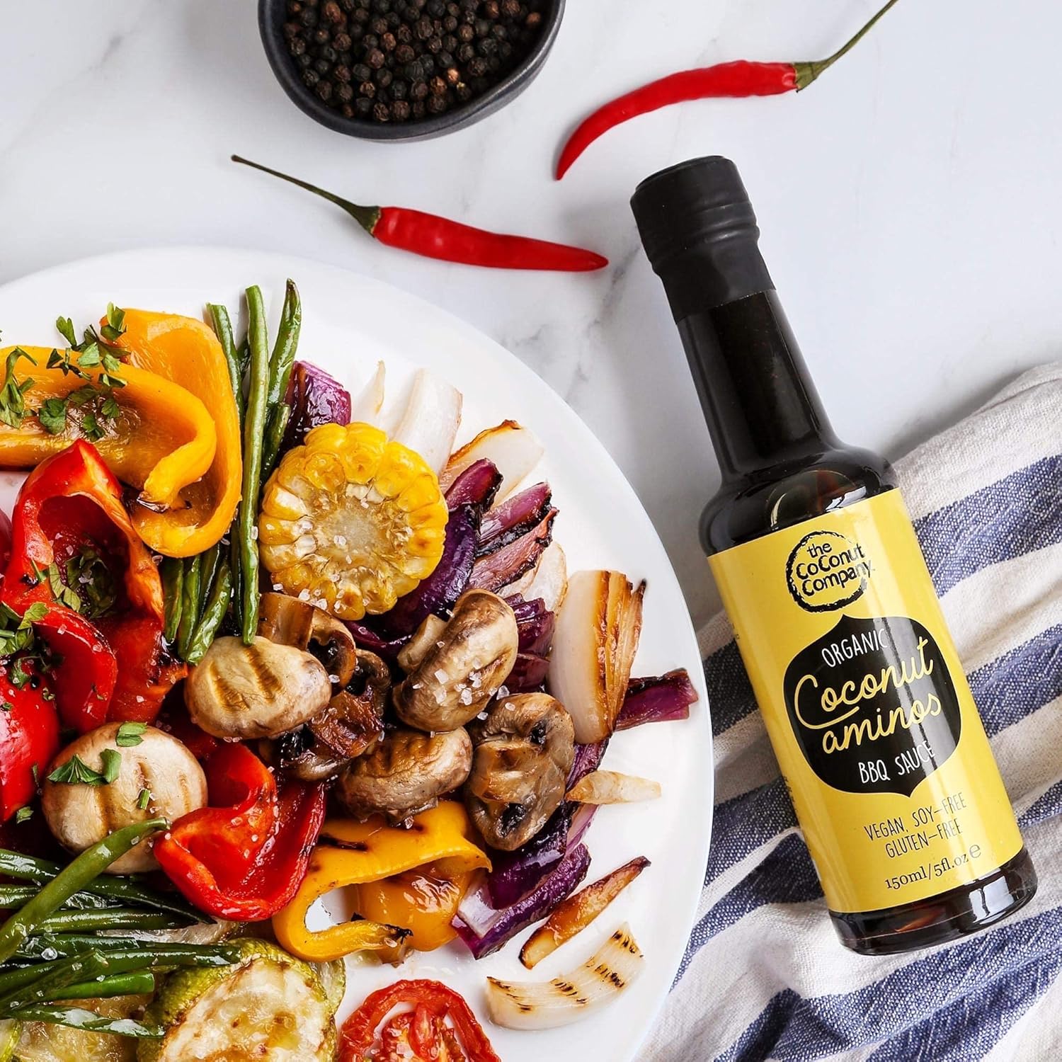 The Coconut Company - Organic Coconut Aminos Barbeque Sauce - 150ml - Coconut Aminos Alternative for Soy & BBQ Sauce, Vegan, Gluten-Free, Soy Free, Naturally Fermented, Pure Coconut sap : Amazon.co.uk: Grocery