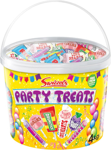 Swizzels Party Treats Extra Large Sweets Tub A Large Assortment Of Delicious And Fruity Sweets Lollies Perfect For Parties Bulk Tub 4Kg