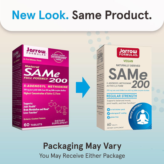 Jarrow Formulas Same 200 Mg, Supports Joint Health, Liver Function, Brain Metabolism, 60 Tablets, Up To A 60 Day Supply