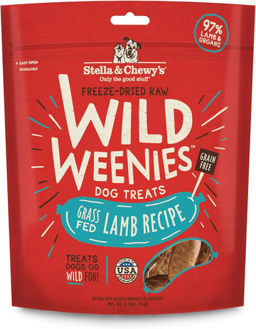 Stella & Chewy’S Freeze-Dried Raw Wild Weenies Dog Treats – All-Natural, Protein Rich, Grain Free Dog & Puppy Treat – Great For Training & Rewarding – Grass-Fed Lamb Recipe – 3.25 Oz Bag