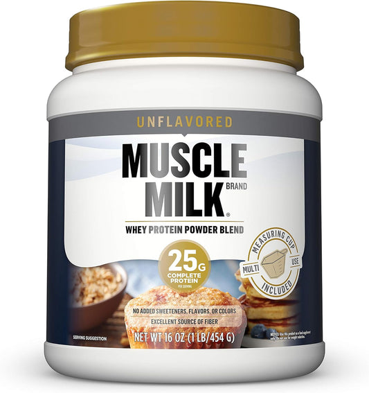 Muscle Milk 100% Whey Protein Powder - Unflavored - 1 Pound, 12 Servin