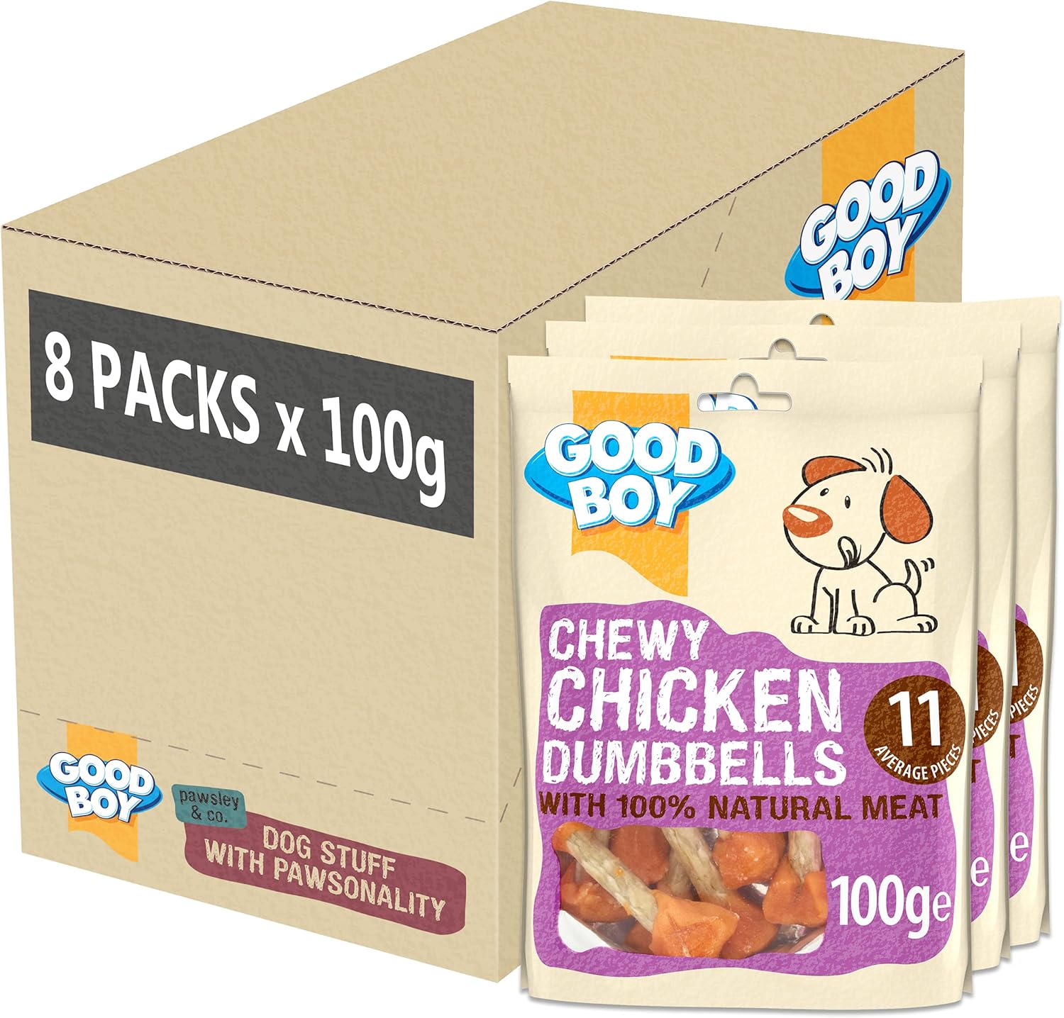 Good Boy - Tender Lamb Fillets - Dog Treats - Made With Natural Lamb Meat - 80 G E - Case Of 10 & Tender Beef Fillets - Dog Treats - Made With 100% Natural Beef - 90 G E - Case Of 10