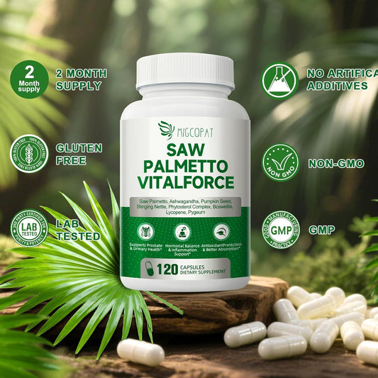 Saw Palmetto Prostate Health Supplement For Men- 2 Month Supply - All Natural Formula With Ashwagandha, Pumpkin Seed, Stinging Nettle For Prostate, Dht Blocker, Urinary Wellness And Hormone Balance