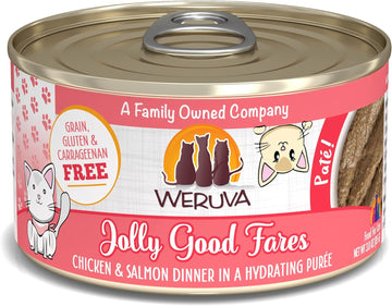 Weruva Wet Cat Food, Jolly Good Fares With Chicken And Salmon Pate, 3Oz Can, Pack Of 12