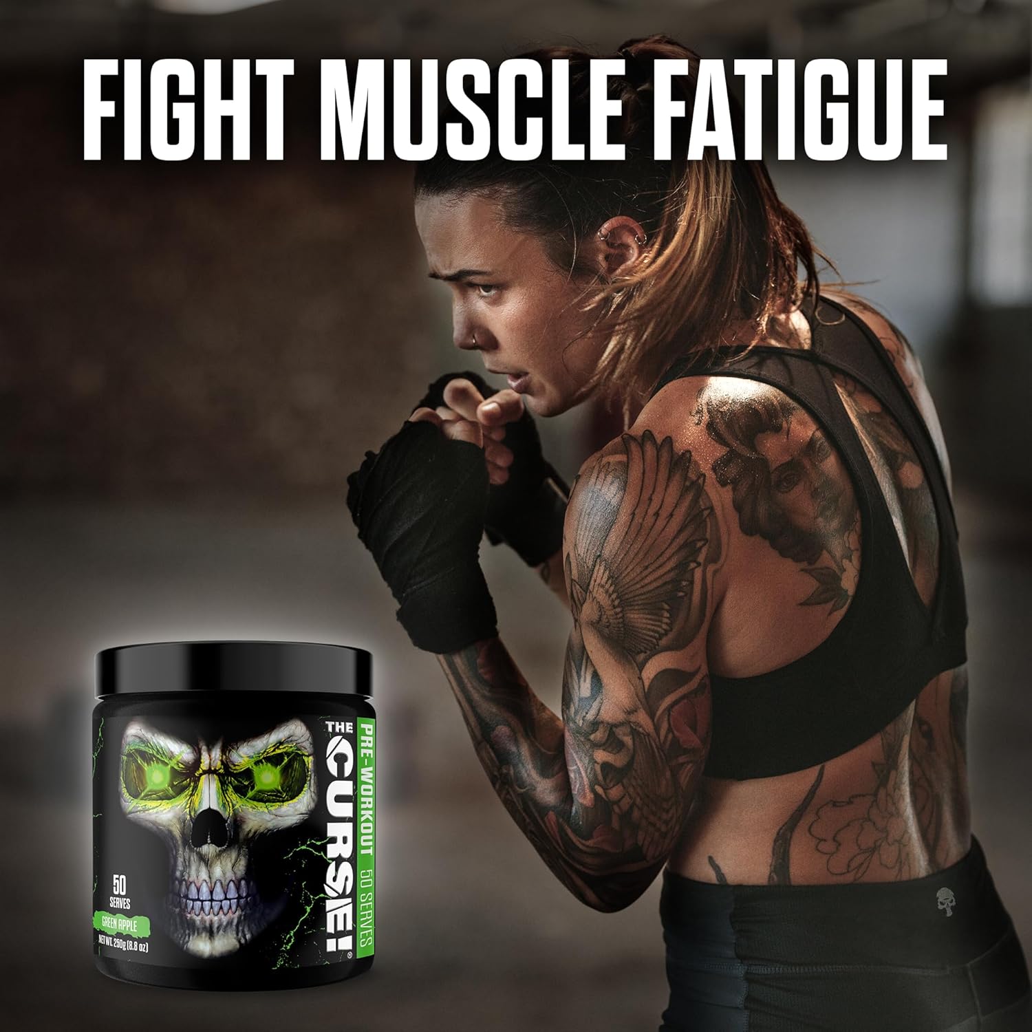 Jnx Sports The Curse! Pre Workout Powder For Men & Women, Caffeine, Beta-Alanine, Creatine, L-Citrulline, 50 Servings, Green Apple Flavor – Boost Energy, Strength & Focus : Health & Household