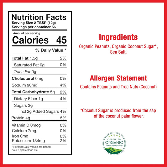 Betty Lou'S 100% Organic Chocolate Peanut Butter Powder, Gluten Free, Vegan, Low Calorie, All Natural, High Protein, Deliciously Healthy, Just Add Water (6.35 Oz)
