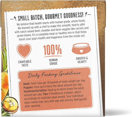 The Honest Kitchen Butcher Block Pâté: Beef, Cheddar & Farm Veggies Wet Dog Food, 10.5 Oz (Pack Of 6)