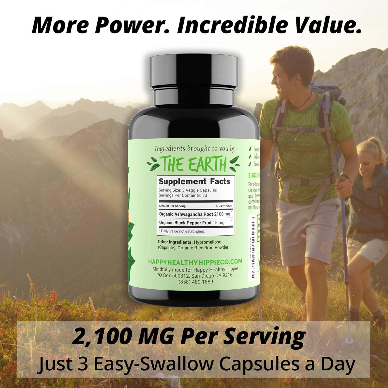 Happy Healthy Hippie Beetroot Capsules & Organic Ashwagandha Stress Support Supplement Capsules : Health & Household