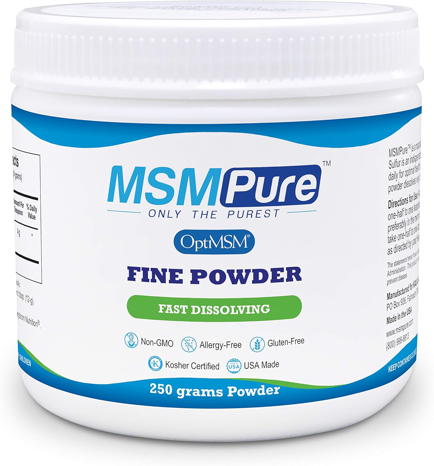 Kala Health Msmpure Fine Powder, 8.8 Oz, Fast Dissolving Organic Sulfu