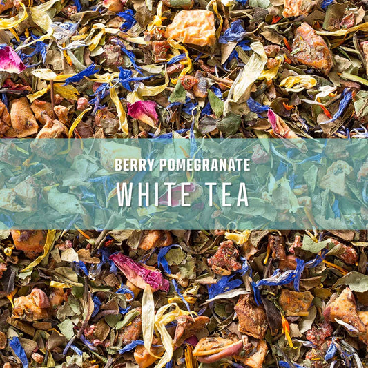 Elevate Tea Berry Pomegranate Tea, Loose Leaf White Tea, Medium Caffeine, 3 Oz Pouch - 30 Cups, Hot & Iced Tea, No Artificals