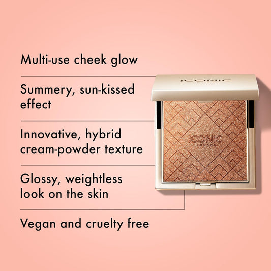 Iconic London Kissed By The Sun Multi-Use Cheek Glow Illuminator | Highlighter Makeup Bronzer, Date Night, 5 G, 5 G (Pack Of 1)