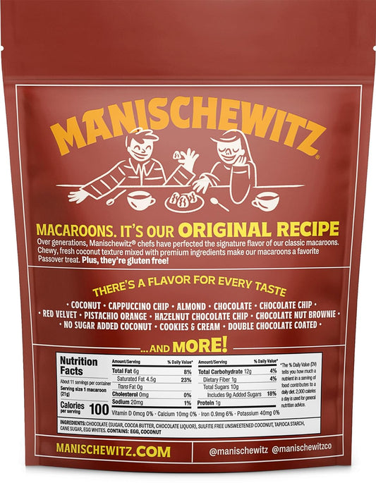 Manischewitz Cookies N' Cream Macaroons, 10oz (2 Pack) | Coconut Macaroons | Resealable Bag | Dairy Free | Gluten Free Coconut Cookie | Kosher for Passover : Grocery & Gourmet Food