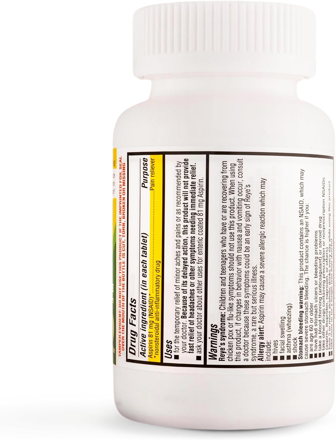 Timely - Low Dose Aspirin 81mg - 500 Tablets - Compared to the active ingredient in Bayer Low Dose - Enteric Coated Low Strength - Pain Reliever for Minor Aches and Pains, Fever Reducer - Made in USA : Health & Household