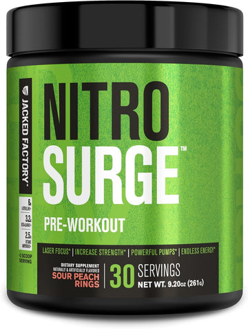 Jacked Factory X John Wick - Nitrosurge Wick Pre Workout Supplement - Intense Energy, Battle-Ready Focus, Unstoppable Commitment, And Sheer Will - 30 Servings, Baba Yaga Blue Raz
