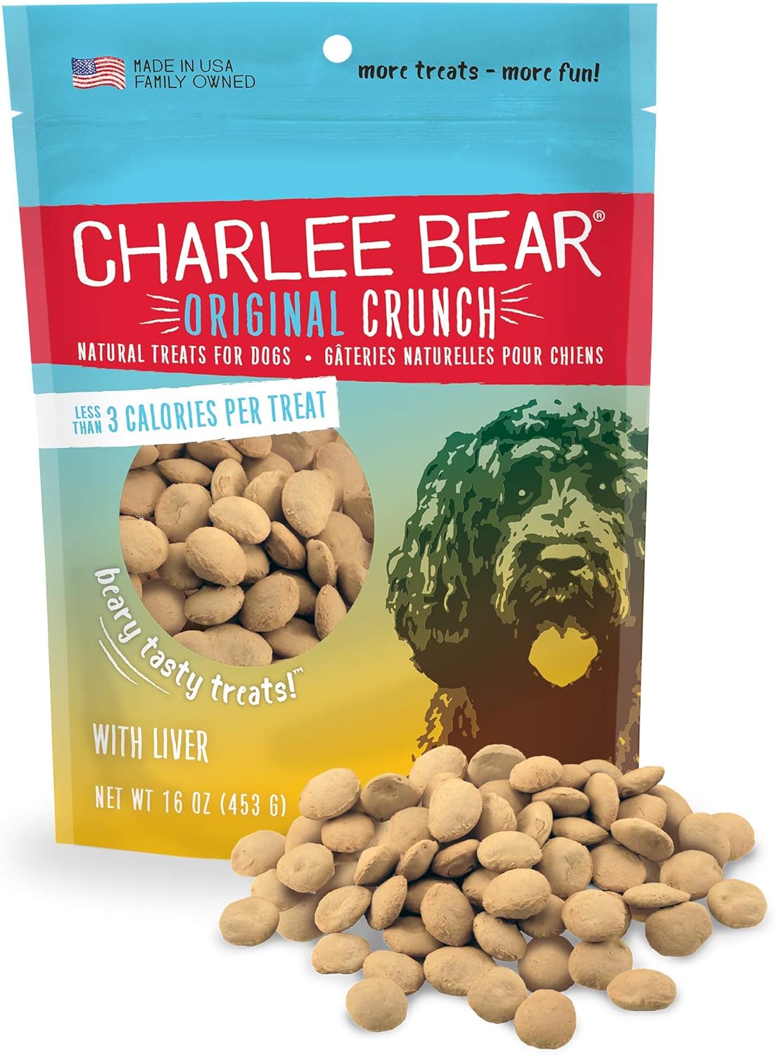 Charlee Bear Original Dog Treats, Chicken Liver, 16 Oz