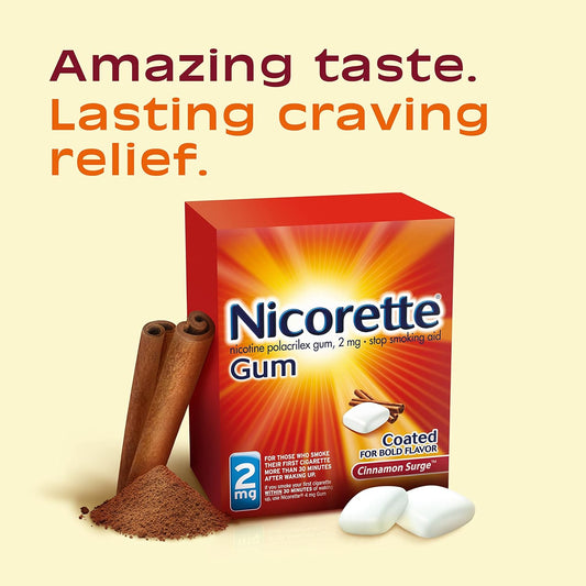 Nicorette 2 mg Nicotine Gum to Help Quit Smoking - Cinnamon Flavored Stop Smoking Aid, 1-Pack, 160 Count, Plus Advil Dual Action Coated Caplets with Acetaminophen, 2 Count