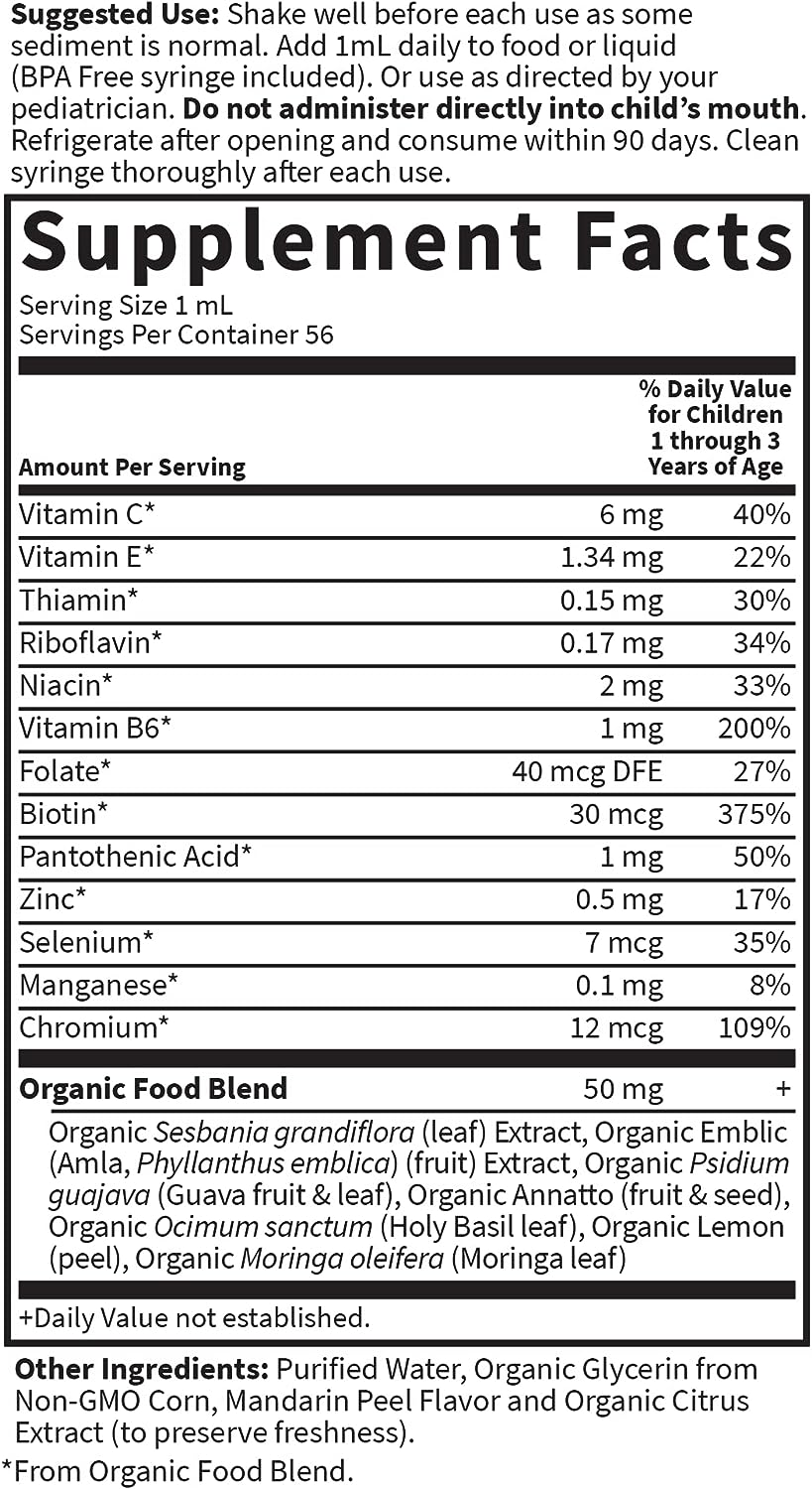 Garden of Life Organic Baby Multivitamin Drops - Vegan, Gluten Free, Non-GMO Multivitamins for Infants & Toddlers, 56 Servings, 1.9 fl oz : Everything Else