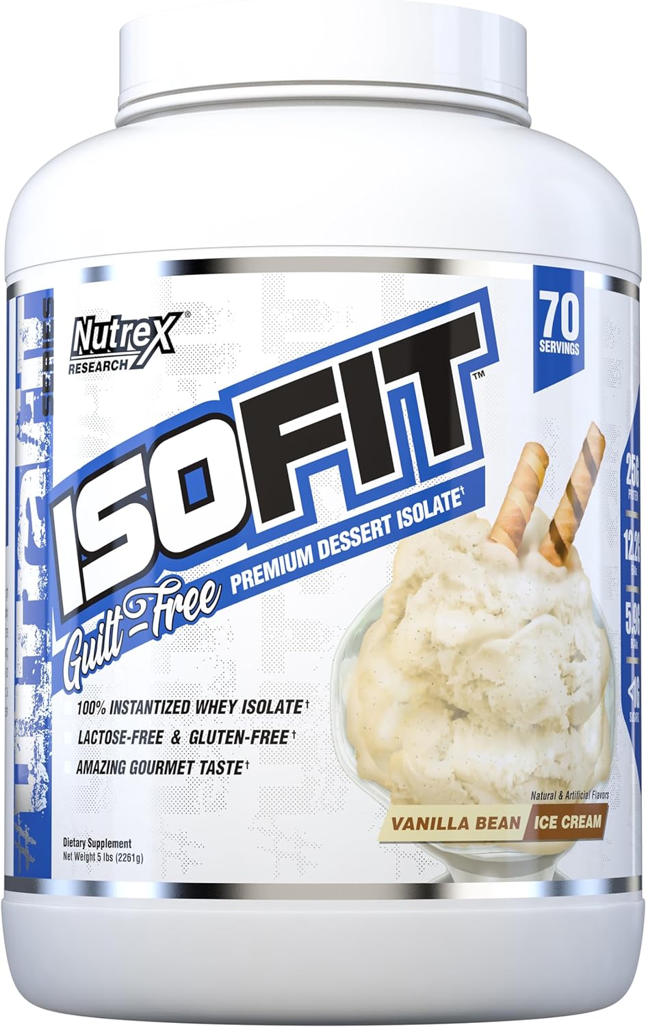 Nutrex Research IsoFit Whey Protein Powder Instantized 100% Whey Prote