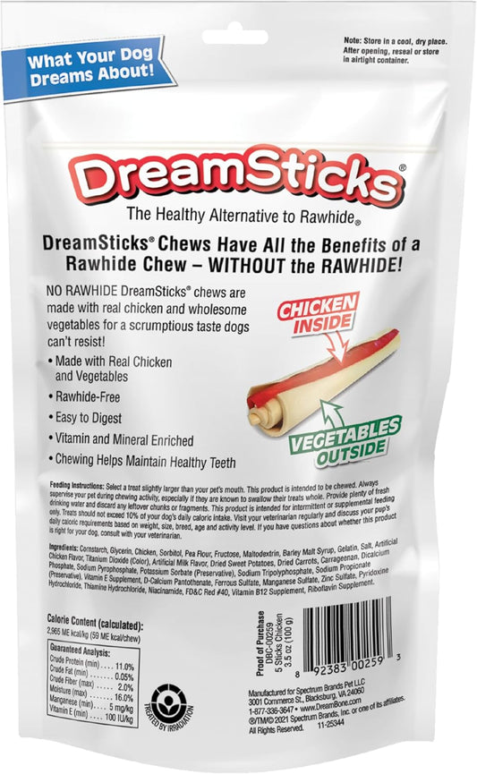 Dreambone Dreamsticks, Treat Your Dog To A Chew Made With Real Chicken And Vegatables, 5 Count