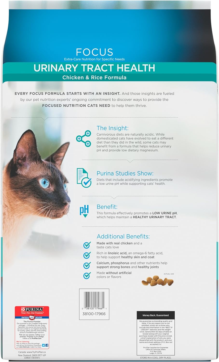 Purina Pro Plan Urinary Tract Cat Food, Chicken and Rice Formula - 22 lb. Bag : Health & Household