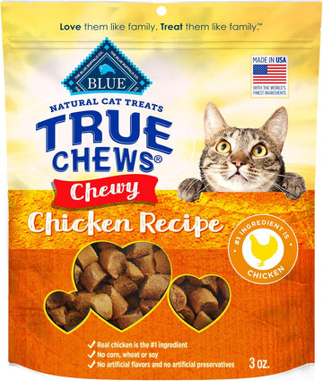 Blue Buffalo True Chews Natural Chewy Cat Treats, Made In The Usa, Chicken Recipe, 3-Oz. Resealable Bag