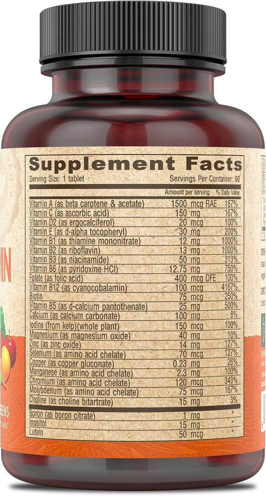 Deva Vegan Iron-Free Multivitamin & Mineral Supplement, Green Food Blend, Spirulina, Chlorella, Ashwagandha, Broccoli, 90 Coated Tablets