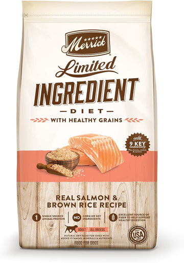 Merrick Limited Ingredient Diet Premium And Natural Kibble With Healthy Grains, Salmon And Brown Rice Dog Food - 22.0 Lb. Bag