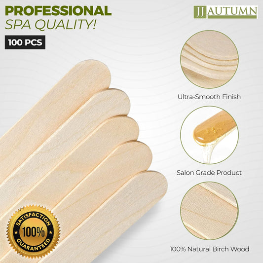 Wooden Wax Sticks For Hair Removal 100 Pcs Large Wood Popsicle Sticks For Waxing Tongue Depressor Wood Stick Wood Craft Supplies 6 Inch Wax Applicator