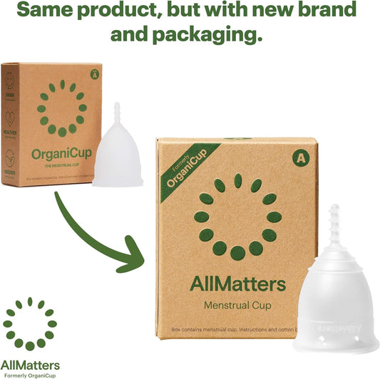 Allmatters Menstrual Cup (Formerly Organicup) Size B, For Those Who Have Given Birth Vaginally. Award Winning Period Cups