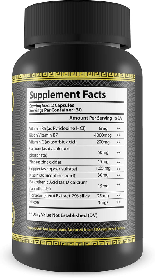 The Beard Czar-Facial Hair Complex- Highly Effective Mens Formula- Supports Natural Hair Growth-Improve Beard Quality And Nourishment-60 Capsules