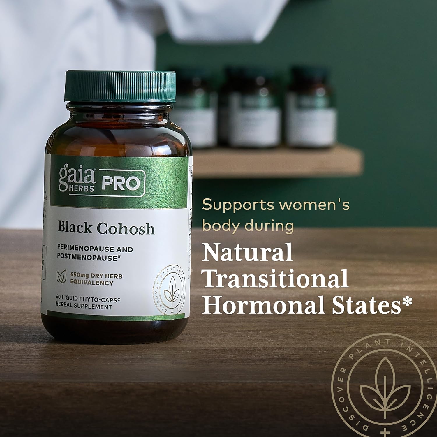 Gaia Herbs Pro Black Cohosh - Herbal Supplements for Menopause Support - Supports Hormone Balance for Women - with Black Cohosh - 60 Vegan Liquid Phyto-Capsules (60 Servings) : Health & Household