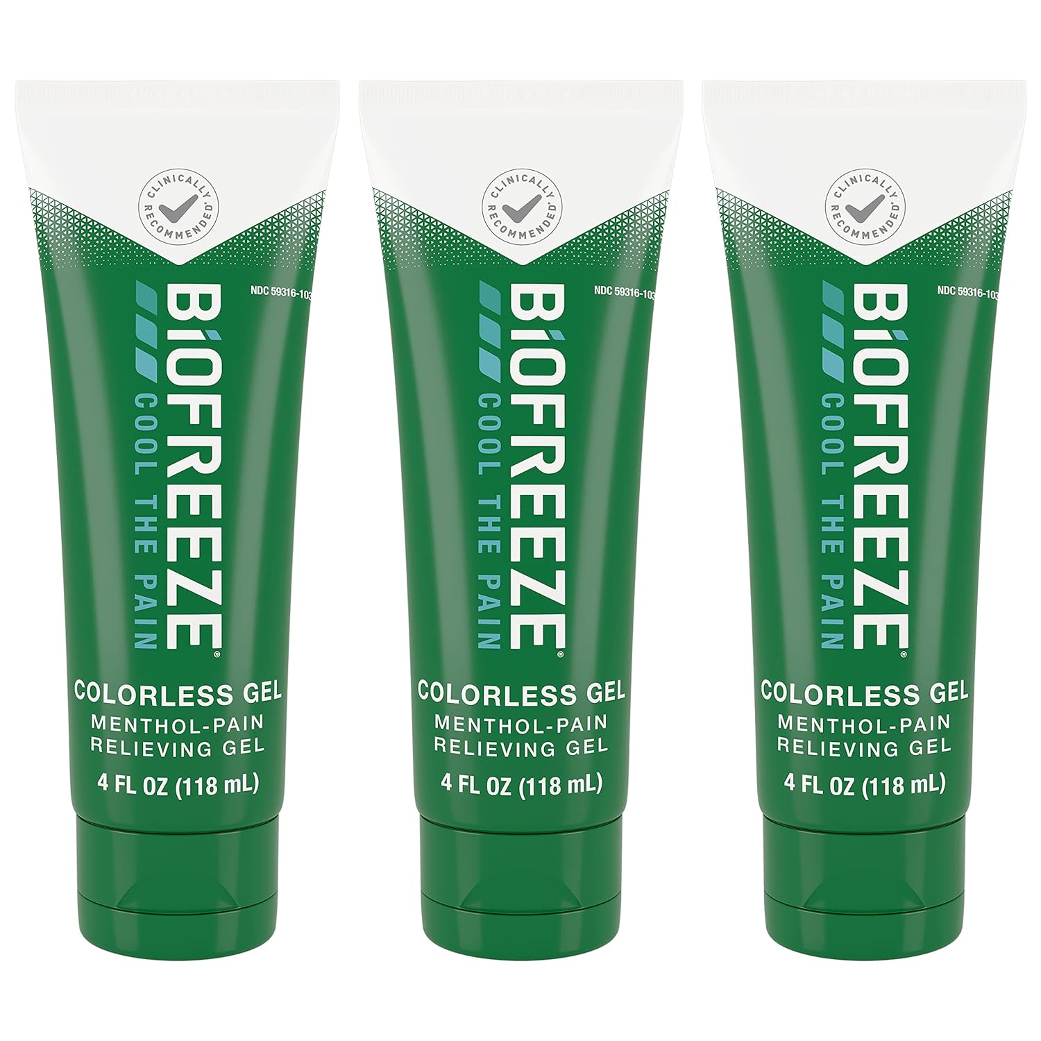 Biofreeze Pain Relief Gel, Knee & Lower Back Pain Relief, Sore Muscle Relief, Neck Pain Relief, Shoulder Pain Relief, Pharmacist Recommended, FSA Eligible, 3 Pack (4 FL OZ Biofreeze Menthol Gel)