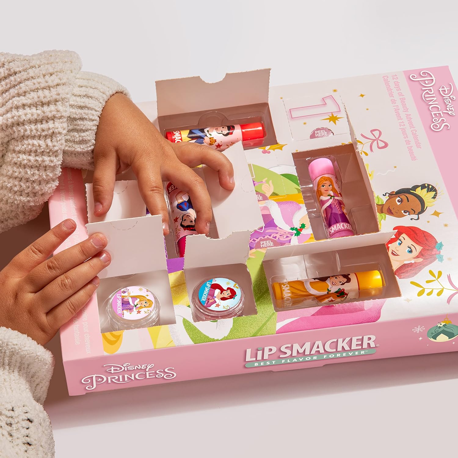 Lip Smacker Disney Princess Holiday 12 pc Advent Calendar Lip Balm & Makeup Set Girls : Beauty & Personal Care