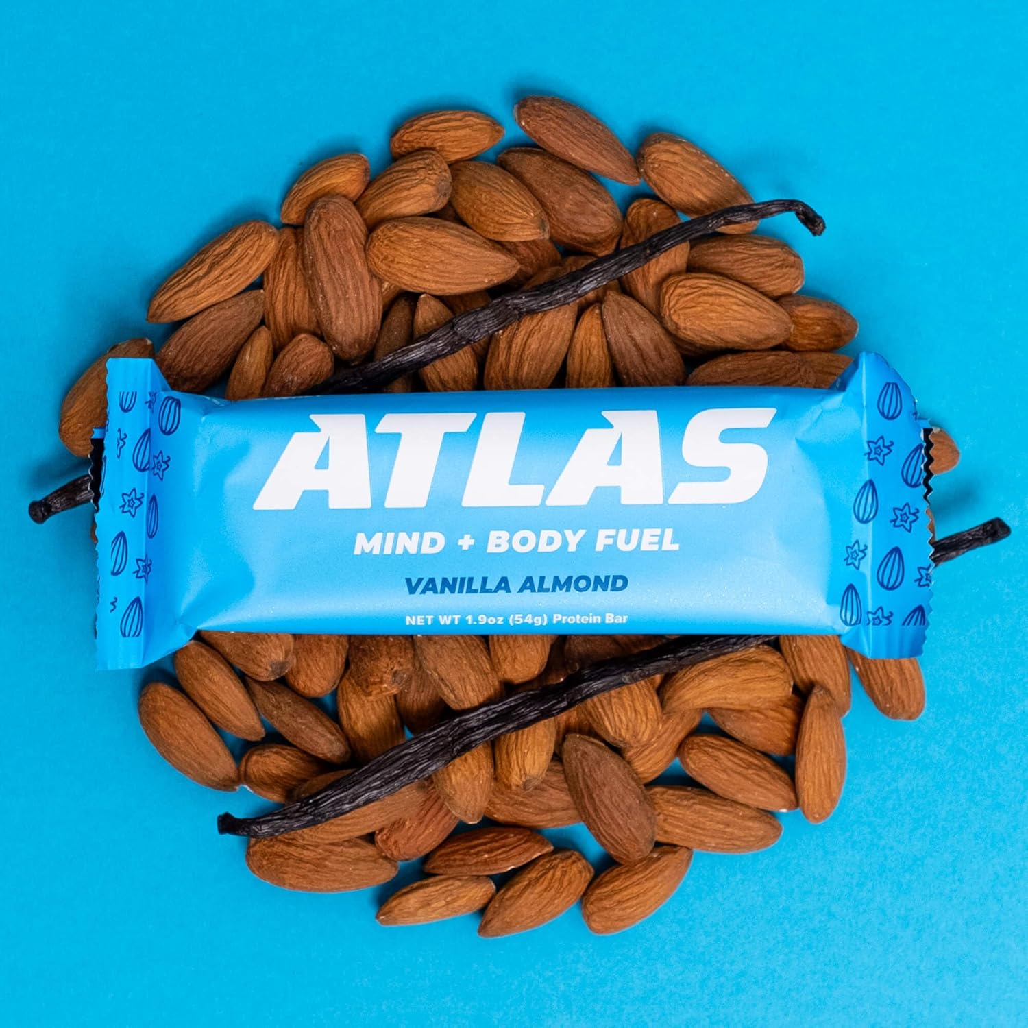 Atlas Protein Bar, 20g Protein, 1g Sugar, Clean Ingredients, Gluten Free (Vanilla Almond, 12 Count (Pack of 2)) : Health & Household