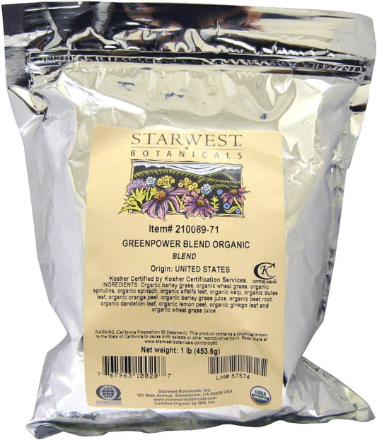 Starwest Botanicals Organic GreenPower Blend, 1 Pound : Health & Household